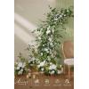 imageLings Moment 175quot Tall Standing Artificial Flowers Arrangements 4 pcs Fall Wedding Aisle Runner Chair Decorations White Beige Centerpieces for Ceremony Reception Rose Floral Party OutdoorLily White  Olive