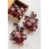 imageLings Moment 175quot Tall Standing Artificial Flowers Arrangements 4 pcs Fall Wedding Aisle Runner Chair Decorations White Beige Centerpieces for Ceremony Reception Rose Floral Party OutdoorBurgundy  Dusty Rose2024