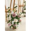 imageLings Moment 175quot Tall Standing Artificial Flowers Arrangements 4 pcs Fall Wedding Aisle Runner Chair Decorations White Beige Centerpieces for Ceremony Reception Rose Floral Party OutdoorDusty Rose  Cream2024 New