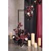 imageLings Moment 175quot Tall Standing Artificial Flowers Arrangements 4 pcs Fall Wedding Aisle Runner Chair Decorations White Beige Centerpieces for Ceremony Reception Rose Floral Party OutdoorBlack  Burgundy