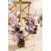 imageLings Moment 175quot Tall Standing Artificial Flowers Arrangements 4 pcs Fall Wedding Aisle Runner Chair Decorations White Beige Centerpieces for Ceremony Reception Rose Floral Party OutdoorLavender