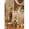 imageLings Moment 175quot Tall Standing Artificial Flowers Arrangements 4 pcs Fall Wedding Aisle Runner Chair Decorations White Beige Centerpieces for Ceremony Reception Rose Floral Party OutdoorEmerald  Tawy Beige