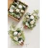 imageLings Moment 175quot Tall Standing Artificial Flowers Arrangements 4 pcs Fall Wedding Aisle Runner Chair Decorations White Beige Centerpieces for Ceremony Reception Rose Floral Party OutdoorEmerald  Tawy Beige