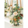 imageLings Moment 175quot Tall Standing Artificial Flowers Arrangements 4 pcs Fall Wedding Aisle Runner Chair Decorations White Beige Centerpieces for Ceremony Reception Rose Floral Party OutdoorApricot  Peach