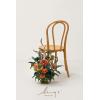 imageLings Moment 175quot Tall Standing Artificial Flowers Arrangements 4 pcs Fall Wedding Aisle Runner Chair Decorations White Beige Centerpieces for Ceremony Reception Rose Floral Party OutdoorTeal  Burnt Orange