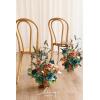 imageLings Moment 175quot Tall Standing Artificial Flowers Arrangements 4 pcs Fall Wedding Aisle Runner Chair Decorations White Beige Centerpieces for Ceremony Reception Rose Floral Party OutdoorTeal  Burnt Orange