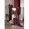 imageLings Moment 175quot Tall Standing Artificial Flowers Arrangements 4 pcs Fall Wedding Aisle Runner Chair Decorations White Beige Centerpieces for Ceremony Reception Rose Floral Party OutdoorBlack  Burgundy