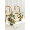 imageLings Moment 175quot Tall Standing Artificial Flowers Arrangements 4 pcs Fall Wedding Aisle Runner Chair Decorations White Beige Centerpieces for Ceremony Reception Rose Floral Party OutdoorApricot  Peach