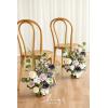 imageLings Moment 175quot Tall Standing Artificial Flowers Arrangements 4 pcs Fall Wedding Aisle Runner Chair Decorations White Beige Centerpieces for Ceremony Reception Rose Floral Party OutdoorLilac  Gold