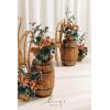 imageLings Moment 175quot Tall Standing Artificial Flowers Arrangements 4 pcs Fall Wedding Aisle Runner Chair Decorations White Beige Centerpieces for Ceremony Reception Rose Floral Party OutdoorTeal  Burnt Orange