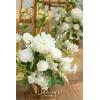 imageLings Moment 175quot Tall Standing Artificial Flowers Arrangements 4 pcs Fall Wedding Aisle Runner Chair Decorations White Beige Centerpieces for Ceremony Reception Rose Floral Party OutdoorLily White  Olive
