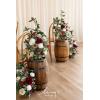imageLings Moment 175quot Tall Standing Artificial Flowers Arrangements 4 pcs Fall Wedding Aisle Runner Chair Decorations White Beige Centerpieces for Ceremony Reception Rose Floral Party OutdoorRed Christmas