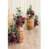 imageLings Moment 175quot Tall Standing Artificial Flowers Arrangements 4 pcs Fall Wedding Aisle Runner Chair Decorations White Beige Centerpieces for Ceremony Reception Rose Floral Party OutdoorBordeaux Red