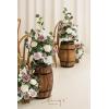 imageLings Moment 175quot Tall Standing Artificial Flowers Arrangements 4 pcs Fall Wedding Aisle Runner Chair Decorations White Beige Centerpieces for Ceremony Reception Rose Floral Party OutdoorDusty Rose  Cream2024 New