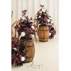 imageLings Moment 175quot Tall Standing Artificial Flowers Arrangements 4 pcs Fall Wedding Aisle Runner Chair Decorations White Beige Centerpieces for Ceremony Reception Rose Floral Party OutdoorBlack  Burgundy