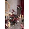 imageLings Moment 175quot Tall Standing Artificial Flowers Arrangements 4 pcs Fall Wedding Aisle Runner Chair Decorations White Beige Centerpieces for Ceremony Reception Rose Floral Party OutdoorBlack  Burgundy