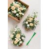 imageLings Moment 175quot Tall Standing Artificial Flowers Arrangements 4 pcs Fall Wedding Aisle Runner Chair Decorations White Beige Centerpieces for Ceremony Reception Rose Floral Party OutdoorCreamy Yellow