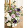 imageLings Moment 175quot Tall Standing Artificial Flowers Arrangements 4 pcs Fall Wedding Aisle Runner Chair Decorations White Beige Centerpieces for Ceremony Reception Rose Floral Party OutdoorLilac  Gold