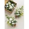 imageLings Moment 175quot Tall Standing Artificial Flowers Arrangements 4 pcs Fall Wedding Aisle Runner Chair Decorations White Beige Centerpieces for Ceremony Reception Rose Floral Party OutdoorLily White  Olive