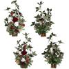 imageLings Moment 175quot Tall Standing Artificial Flowers Arrangements 4 pcs Fall Wedding Aisle Runner Chair Decorations White Beige Centerpieces for Ceremony Reception Rose Floral Party OutdoorRed Christmas