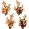imageLings Moment 175quot Tall Standing Artificial Flowers Arrangements 4 pcs Fall Wedding Aisle Runner Chair Decorations White Beige Centerpieces for Ceremony Reception Rose Floral Party OutdoorBlack  Pumpkin Orange