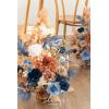 imageLings Moment 175quot Tall Standing Artificial Flowers Arrangements 4 pcs Fall Wedding Aisle Runner Chair Decorations White Beige Centerpieces for Ceremony Reception Rose Floral Party OutdoorBurnt Orange  Navy Blue