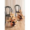 imageLings Moment 175quot Tall Standing Artificial Flowers Arrangements 4 pcs Fall Wedding Aisle Runner Chair Decorations White Beige Centerpieces for Ceremony Reception Rose Floral Party OutdoorBlack  Pumpkin Orange