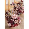imageLings Moment 175quot Tall Standing Artificial Flowers Arrangements 4 pcs Fall Wedding Aisle Runner Chair Decorations White Beige Centerpieces for Ceremony Reception Rose Floral Party OutdoorBurgundy  Dusty Rose2024