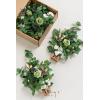 imageLings Moment 175quot Tall Standing Artificial Flowers Arrangements 4 pcs Fall Wedding Aisle Runner Chair Decorations White Beige Centerpieces for Ceremony Reception Rose Floral Party OutdoorEmerald  Gold