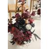 imageLings Moment 175quot Tall Standing Artificial Flowers Arrangements 4 pcs Fall Wedding Aisle Runner Chair Decorations White Beige Centerpieces for Ceremony Reception Rose Floral Party OutdoorBlack  Burgundy