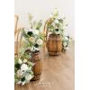 imageLings Moment 175quot Tall Standing Artificial Flowers Arrangements 4 pcs Fall Wedding Aisle Runner Chair Decorations White Beige Centerpieces for Ceremony Reception Rose Floral Party OutdoorEmerald  Tawy Beige