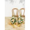 imageLings Moment 175quot Tall Standing Artificial Flowers Arrangements 4 pcs Fall Wedding Aisle Runner Chair Decorations White Beige Centerpieces for Ceremony Reception Rose Floral Party OutdoorCreamy Yellow