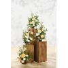 imageLings Moment 175quot Tall Standing Artificial Flowers Arrangements 4 pcs Fall Wedding Aisle Runner Chair Decorations White Beige Centerpieces for Ceremony Reception Rose Floral Party OutdoorCreamy Yellow
