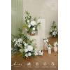 imageLings Moment 175quot Tall Standing Artificial Flowers Arrangements 4 pcs Fall Wedding Aisle Runner Chair Decorations White Beige Centerpieces for Ceremony Reception Rose Floral Party OutdoorLily White  Olive