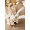 imageLings Moment 175quot Tall Standing Artificial Flowers Arrangements 4 pcs Fall Wedding Aisle Runner Chair Decorations White Beige Centerpieces for Ceremony Reception Rose Floral Party OutdoorWhite  Beige