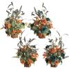 imageLings Moment 175quot Tall Standing Artificial Flowers Arrangements 4 pcs Fall Wedding Aisle Runner Chair Decorations White Beige Centerpieces for Ceremony Reception Rose Floral Party OutdoorTeal  Burnt Orange