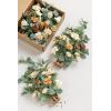 imageLings Moment 175quot Tall Standing Artificial Flowers Arrangements 4 pcs Fall Wedding Aisle Runner Chair Decorations White Beige Centerpieces for Ceremony Reception Rose Floral Party OutdoorApricot  Peach