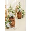 imageLings Moment 175quot Tall Standing Artificial Flowers Arrangements 4 pcs Fall Wedding Aisle Runner Chair Decorations White Beige Centerpieces for Ceremony Reception Rose Floral Party OutdoorWhite  Sage