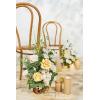 imageLings Moment 175quot Tall Standing Artificial Flowers Arrangements 4 pcs Fall Wedding Aisle Runner Chair Decorations White Beige Centerpieces for Ceremony Reception Rose Floral Party OutdoorCreamy Yellow