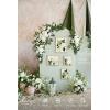 imageLings Moment 175quot Tall Standing Artificial Flowers Arrangements 4 pcs Fall Wedding Aisle Runner Chair Decorations White Beige Centerpieces for Ceremony Reception Rose Floral Party OutdoorLily White  Olive