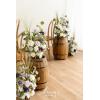 imageLings Moment 175quot Tall Standing Artificial Flowers Arrangements 4 pcs Fall Wedding Aisle Runner Chair Decorations White Beige Centerpieces for Ceremony Reception Rose Floral Party OutdoorLilac  Gold