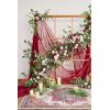 imageLings Moment Italian Ruscus Greenery 59ft Artificial Silk Real Touch Willow Leaf Garland Fake Wispy Rustic Vine Stem Swag for Table Centerpieces Wedding Arch Decor Dark GreenDark Green