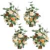 imageLings Moment 175quot Tall Standing Artificial Flowers Arrangements 4 pcs Fall Wedding Aisle Runner Chair Decorations White Beige Centerpieces for Ceremony Reception Rose Floral Party OutdoorApricot  Peach