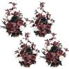 imageLings Moment 175quot Tall Standing Artificial Flowers Arrangements 4 pcs Fall Wedding Aisle Runner Chair Decorations White Beige Centerpieces for Ceremony Reception Rose Floral Party OutdoorBlack  Burgundy