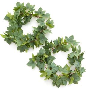 imageLings Moment Grapevine Spring Wreaths Fake Vines 2pcs Artificial Faux Greenery Garland Stems for Front Door Table Centerpieces Outside Wedding Arch Decor 59ft Hanging Swags