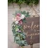 imageLings Moment 2 Wedding Artificial Sign Flower Swag Arch Floral Garlands Gold Champagne Christmas for Ceremony Party Reception Entrance Welcome Easel Door Backdrop Decor Wall Home Entryway OutdoorPk Dusty Rose  Cream