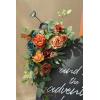 imageLings Moment 2 Wedding Artificial Sign Flower Swag Arch Floral Garlands Gold Champagne Christmas for Ceremony Party Reception Entrance Welcome Easel Door Backdrop Decor Wall Home Entryway OutdoorOr Dark Teal  Burnt Orange