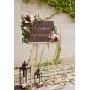 imageLings Moment 2 Wedding Artificial Sign Flower Swag Arch Floral Garlands Gold Champagne Christmas for Ceremony Party Reception Entrance Welcome Easel Door Backdrop Decor Wall Home Entryway OutdoorRed Marsala