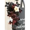 imageLings Moment 2 Wedding Artificial Sign Flower Swag Arch Floral Garlands Gold Champagne Christmas for Ceremony Party Reception Entrance Welcome Easel Door Backdrop Decor Wall Home Entryway OutdoorRed Black  Burgundy