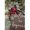 imageLings Moment 2 Wedding Artificial Sign Flower Swag Arch Floral Garlands Gold Champagne Christmas for Ceremony Party Reception Entrance Welcome Easel Door Backdrop Decor Wall Home Entryway OutdoorRed Burgundy  Navy